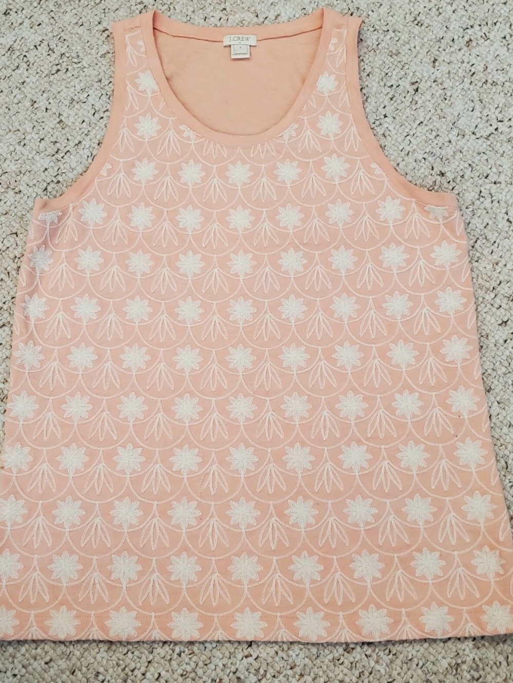 J.Crew Women’s Peach Embroidered Tank Top